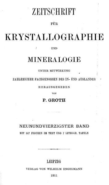 Zeitschrift fr Krystallographie und Mineralogie