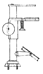 Trieb am einfachen Mikroskop von Plössl; Abb. aus: Hugo v. Mohl: Mikrographie, L.F.Fues, Tübingen 1846